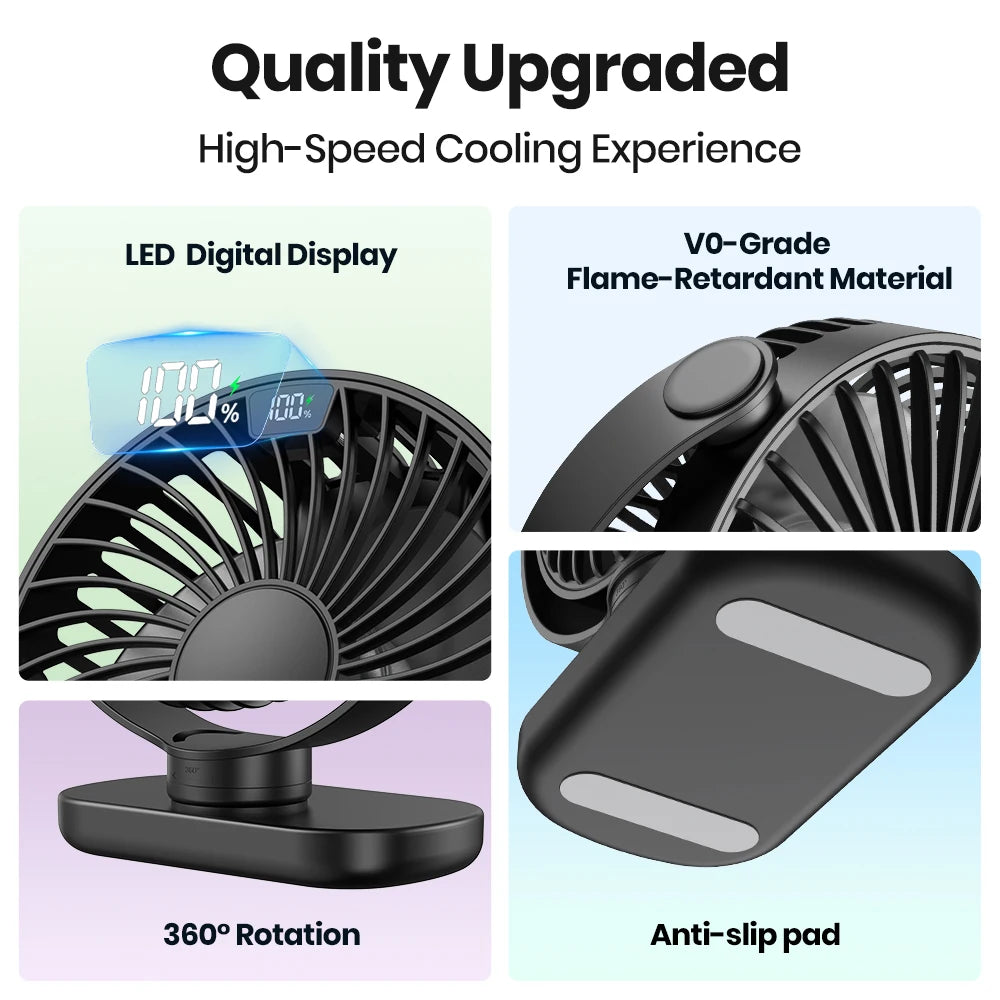 Portable Mini Fan With LED Lights