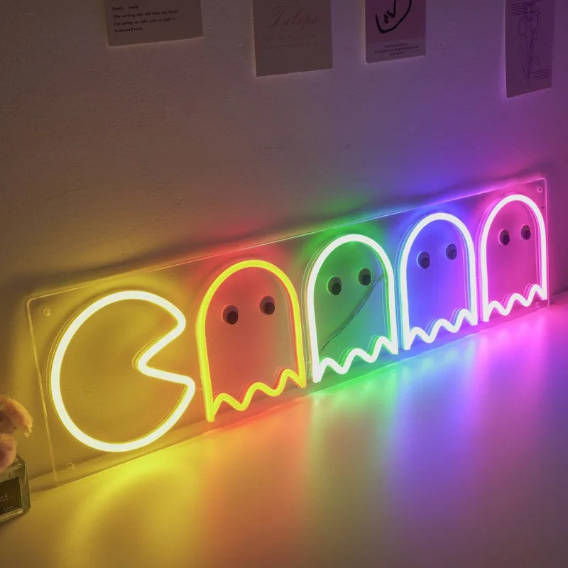 Neon LED Pac-Man Sign