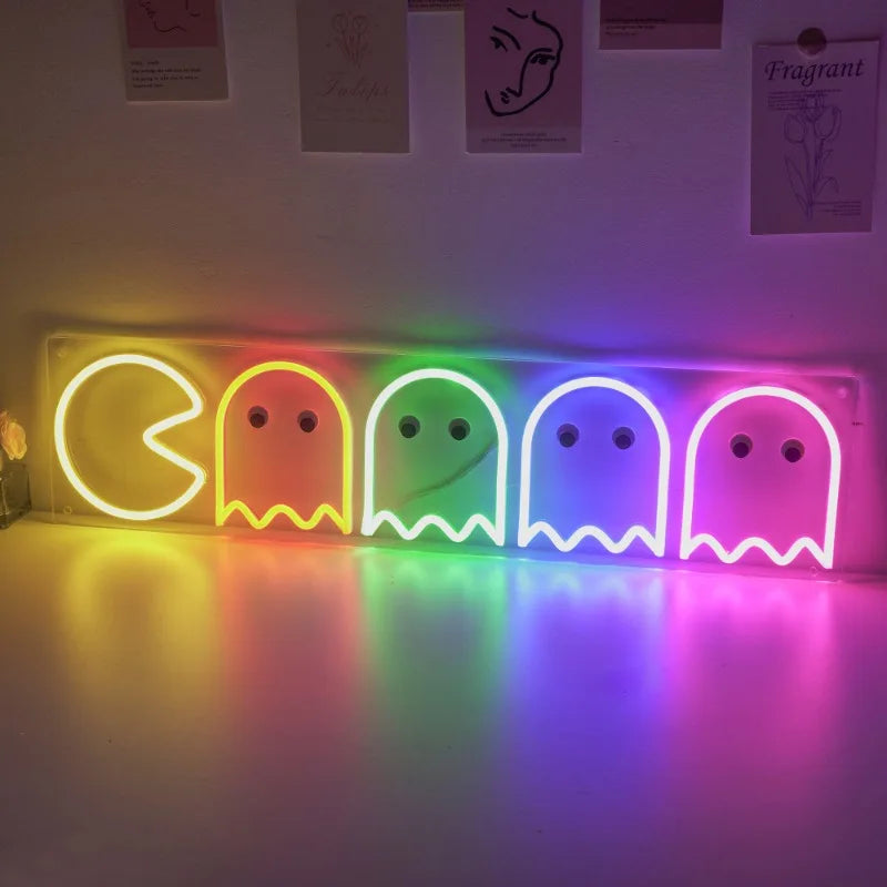 Neon LED Pac-Man Sign