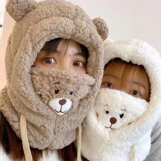 Bear Winter Hats with Mask