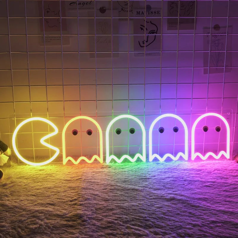 Neon LED Pac-Man Sign