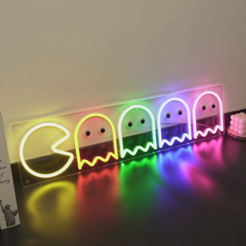 Neon LED Pac-Man Sign