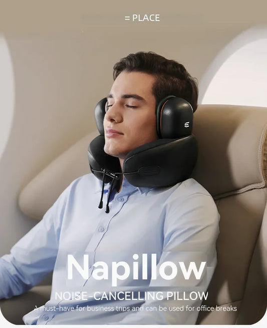 U-shaped Neck Pillow With Noise Cancelling Earmuffs