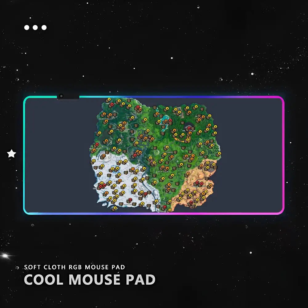 Fortnite Map LED Mousepad