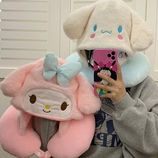 Cartoon style Hooded Neck Pillow